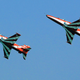 Two BAE Advanced Jet Trainers of Surya Kiran perform in 2015 (PIB)